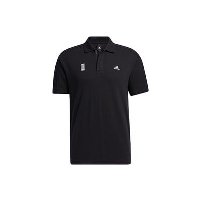 Wuji Series Logo Solid Short Sleeve Polo Shirt Men Tops Black GP0825