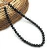 8mm Natural Black Onyx Gemstone Round Beads Choker Handmade Black Stone Necklace 17-20" For Wedding/Birthday 8BN-48