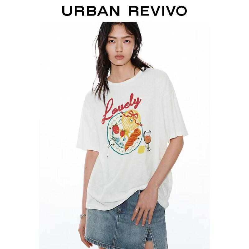 UR2026 Women s Cotton Round Neck Printed T-shirt M