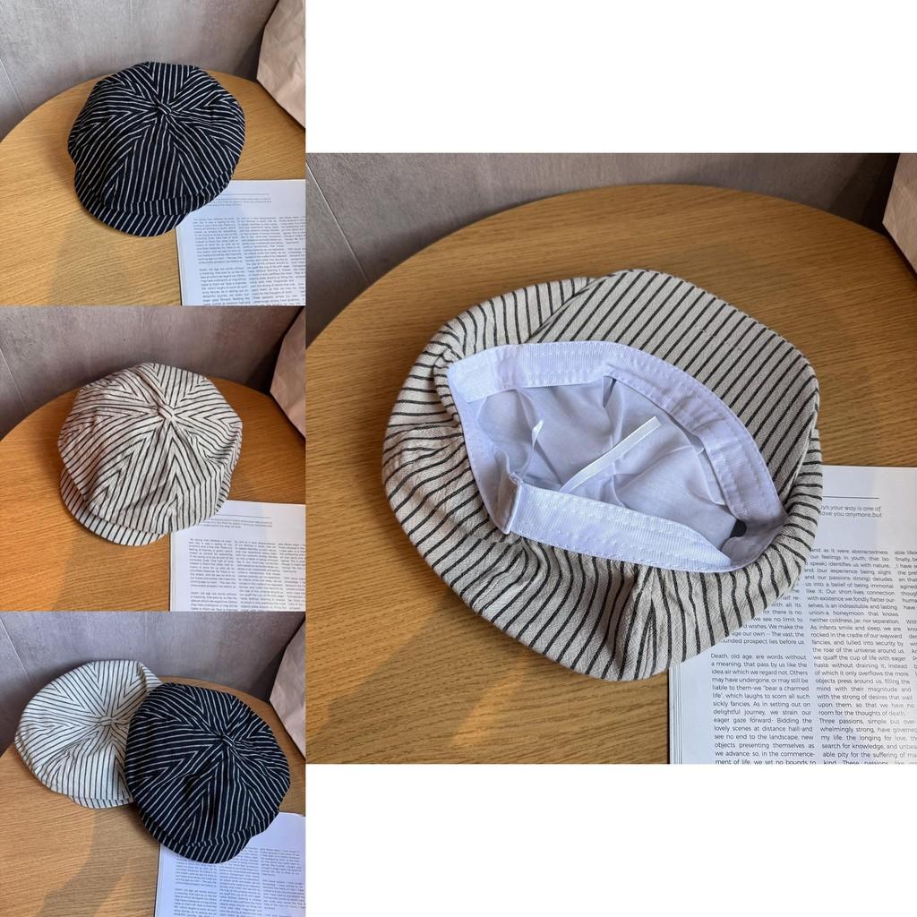 Artistic Retro Eight Sided Hat With Breathable Cotton Fabric For Ladies Sunshade And Style