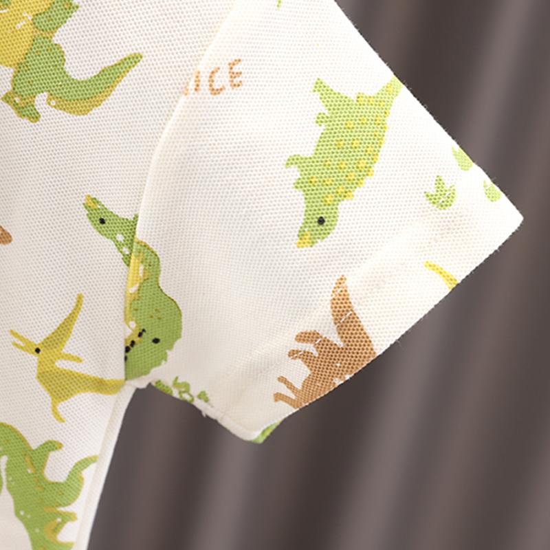 0-5-Year-old boy's short sleeved Set Children's cartoon dinosaur pattern T-shirt Cute two-piece set For boys
