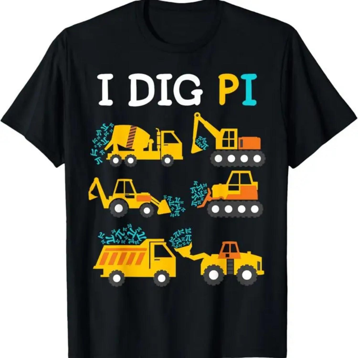 I Dig Pi 3 14 Funny Day Construction Vehicle Toddler Boys T Shirt S чёрный
