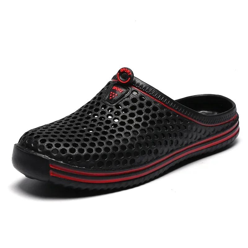 Mens Slippers Beach Shoes Unisex Hollow Outdoor Casual Men Beach Sandal Flip Flops Shoes Non-slip Size 36-45 Mens Slippers