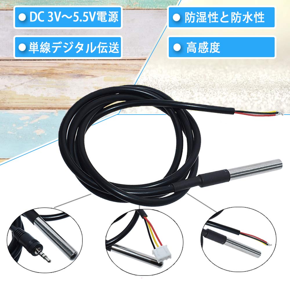 DiyStudio 3pcs DS18B20 Temperature Sensor Temperature Probe Waterproof Digital Thermal Probe or Sensor Lab