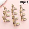 10/12 Piece Set 708.66x551.18 Inch Enamel High Heels Pendant for Women's Shoes Pendant Oil Dripping Necklace Keychain Jewelry Wh