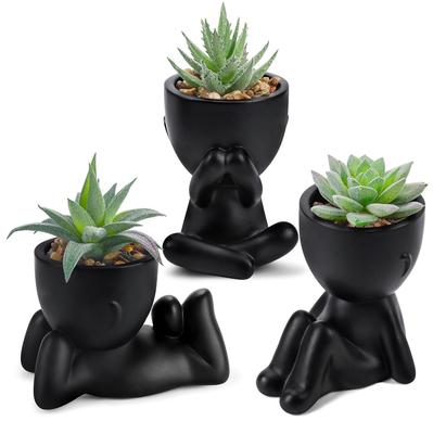 3pcs Fake Succulents Plants Artificial for Black Bathroom Bedroom Home Living Room Halloween Decor Aesthetic Indoor