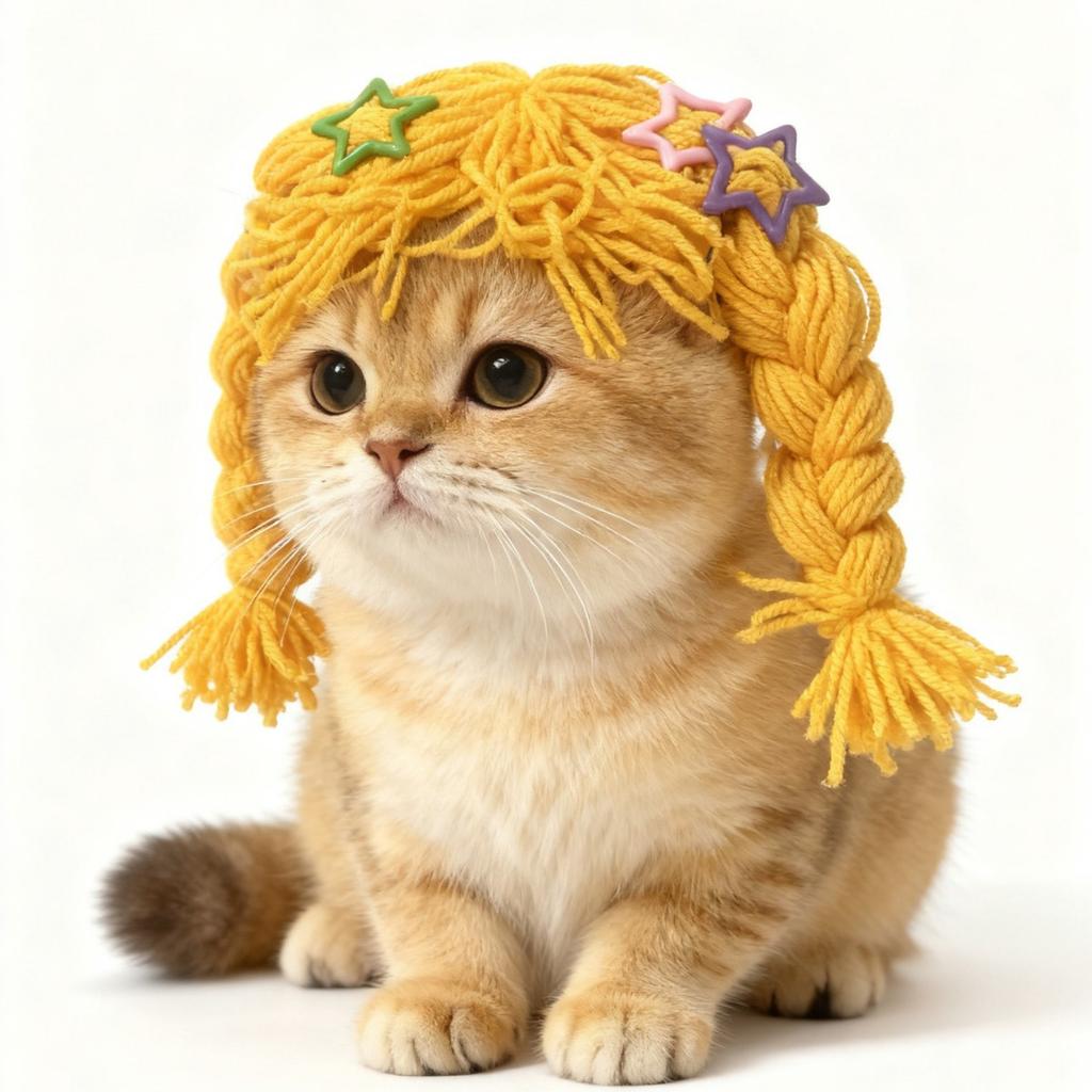 Cat Twist Braid Wig Cute Pet Headgear Dog Headgear Funny Accessories COS Photo Props Handmade