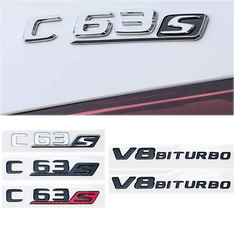 Car Tuning For Mercedes Benz C Class W204 W205 C63 C63S Letter Logo 3D ABS Sticker Car Rear Trunk Emblem Nameplate Decals