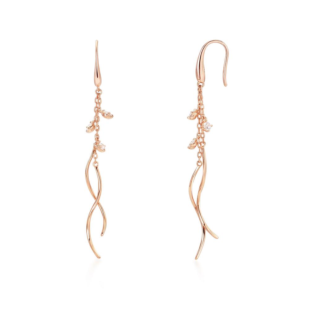 PHNIBIRD Hook Earrings for 18K Swinging 925 Pink Perfect for Birthday Women, Wave, Silver, Hypoallergenic, Gold, Wedding, Stylish, Cute, Long,