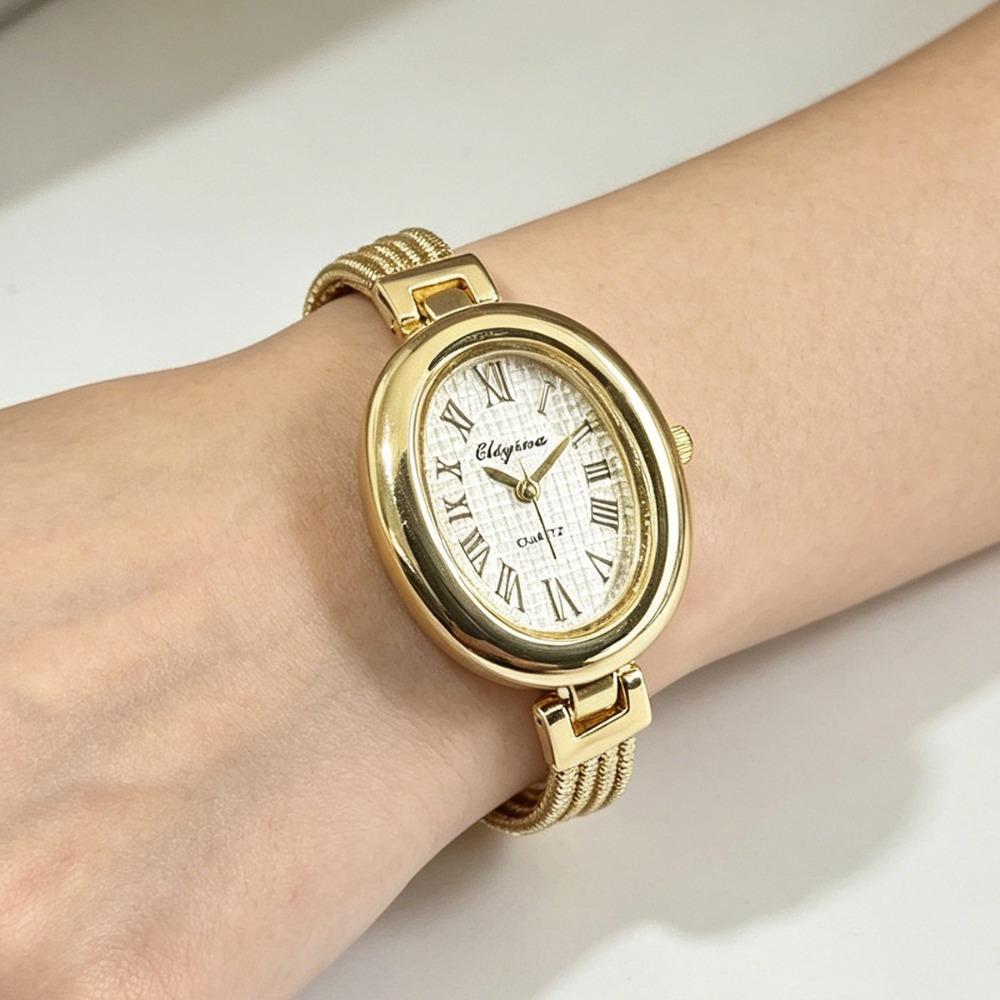 

Gold Quartz Wristwatch Fashion Accessory Oval Quartz Watch Tassel Chains Watch Casual Occasion