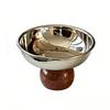 Food Grade Stainless Steel Dessert Bowl Retro Style Fruit Plate Dessert Salad Goblet High Footed Ice Cream Cup Restaurant