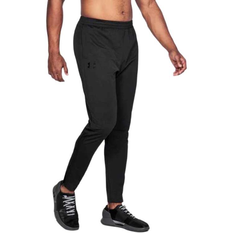 Under Armour Knitted Sweatpants Men's Black Moderate Cuffed Pants 1313201-002