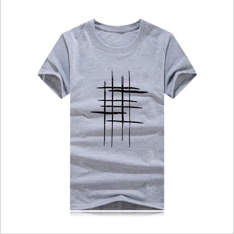 Tops Men Printing Short Sleeve T Shirt Cotton Casual Blouse
