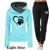 Women Hoodie Set Sportswear Suit Casual Jacket Sweatshirt + Pants 2 Pcs Set Splice Tracksuit Suit