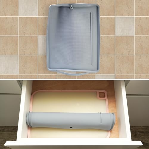 SHARPAL 149H Easy-to-sharpen Silicone Whetstone & Whetstone Tray, Non-slip Knife Sharpening Mat, Stopper Bar & Basket Handle, 0.21 Gallon (800 mL)