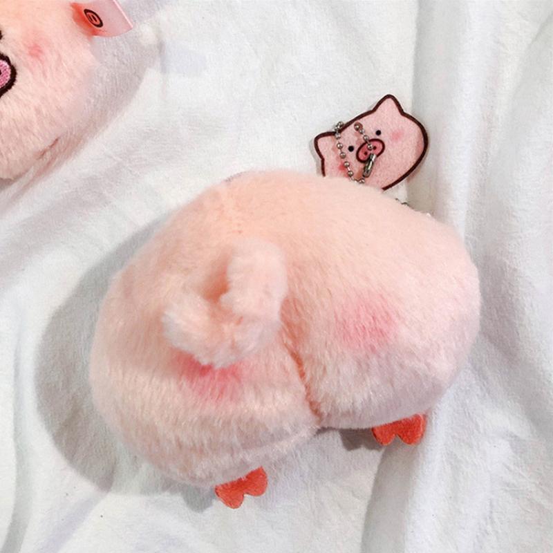 Cartoon Kawaii Mini Pig Nose Wallet Cute Lovely Pig Butt Plush Coin Purse Women Bag Pendant Keychain Accessories