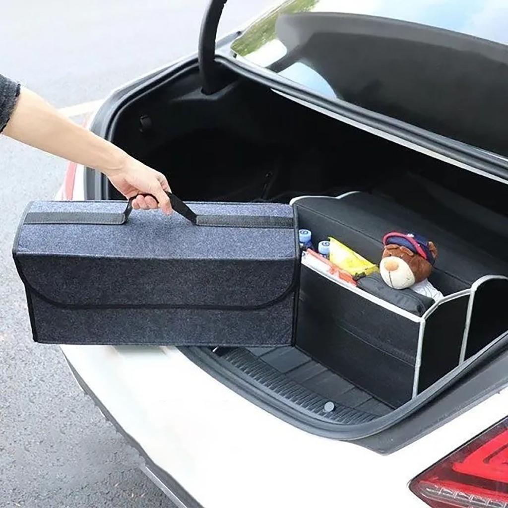 Large Anti Slip Compartment Boot Storage Organizer Tool Car Storage Bag Car Trunk Organizer Soft Felt Storage Box Accessories
