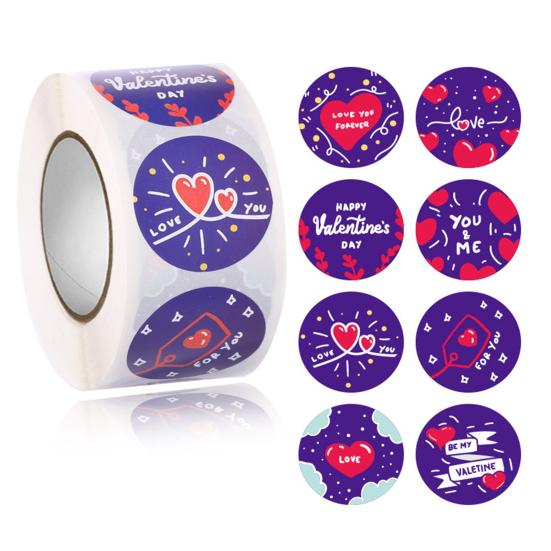 1 Roll Practical Label Charming Heart Tag Bright Color Shape Gift Packaging Label Tag