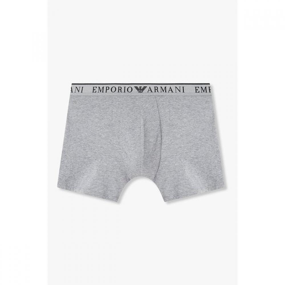 Emporio Armani Мужские Хлопковые Длинные Трусы с Логотипом и Полосой 0815312078 XL(110)