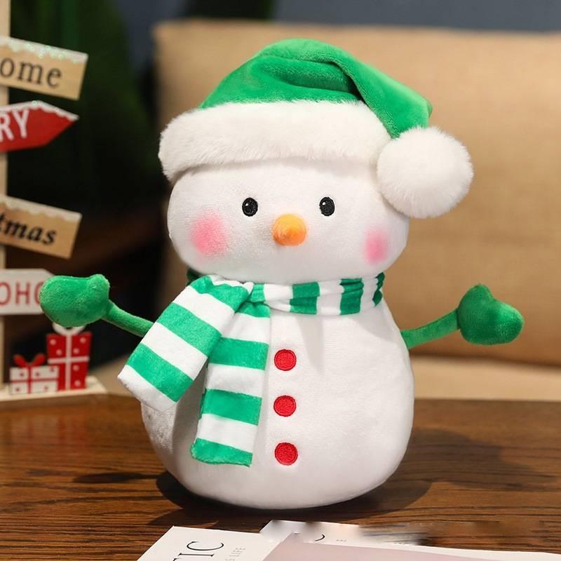 Adorable Plush Snowman Doll For Bedroom Decor Soft Stuffed Toy For Kids Christmas Gift