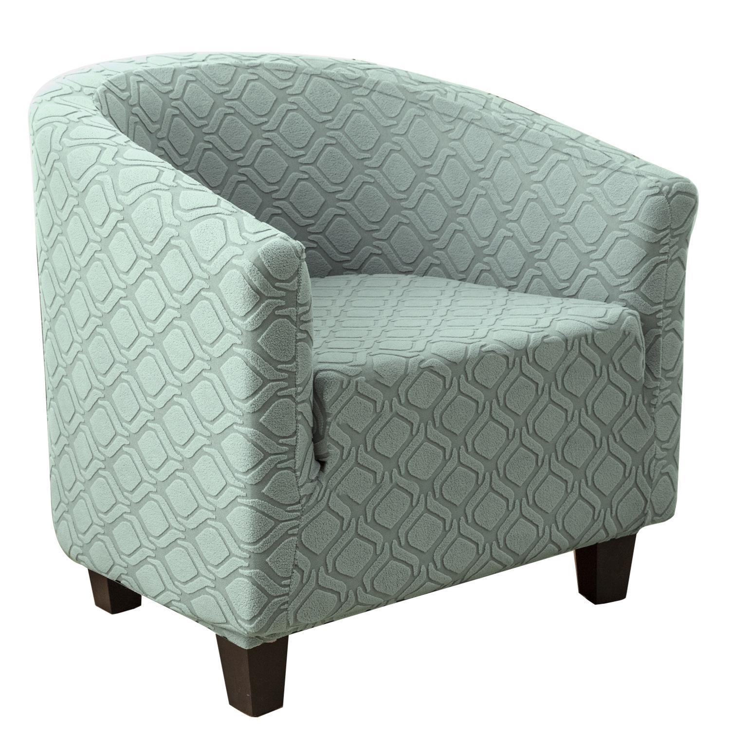 Kleine Runde Jacquard Vollbezugs-Sofabezug Club Casual Einteiliger Elastischer Sofabezug 43.5*41 cm gray