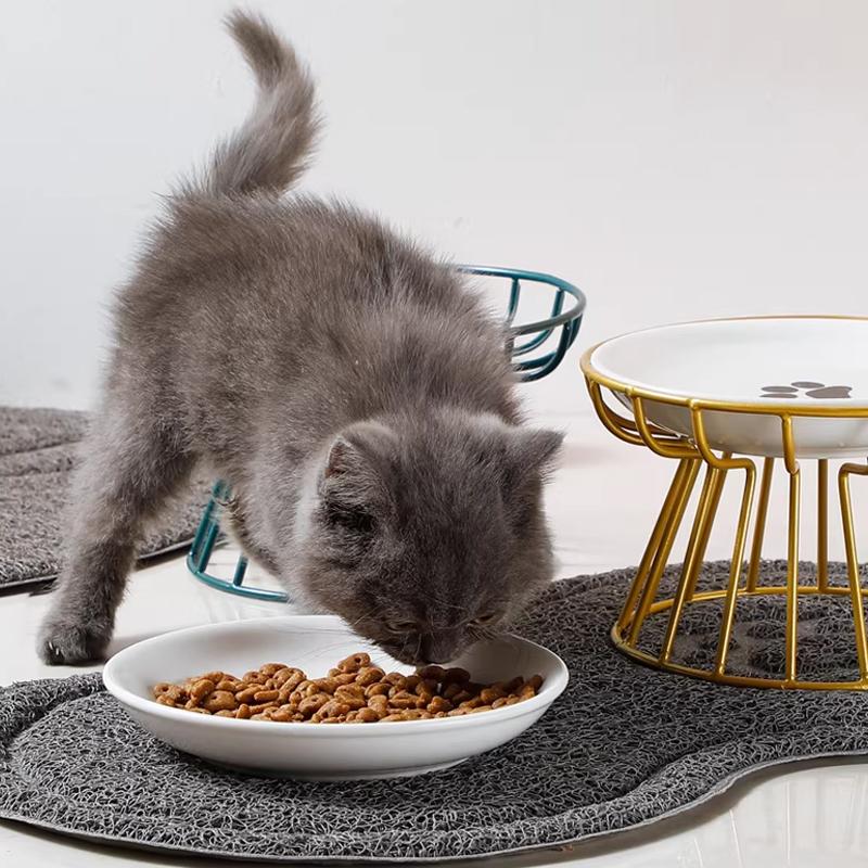 Nordic Style High Foot Pet Bowl Cartoon Neck Protection Anti Overturning Cat Dog Bowl Food Bowl