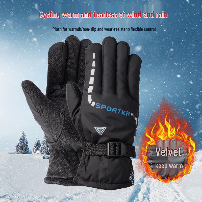 Herren Winter Warme Leder Motorradhandschuhe - Kältefest, Wasserdicht, Touchscreen, Plus Samt