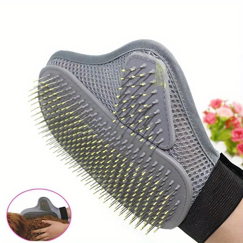 

Pet Hair Removal Mitts Rollers for Cats Gentle Effective Plastic Deshedding Grooming Glove for Dogs and Cats - Massage Comb Bath Brush Mitts серый