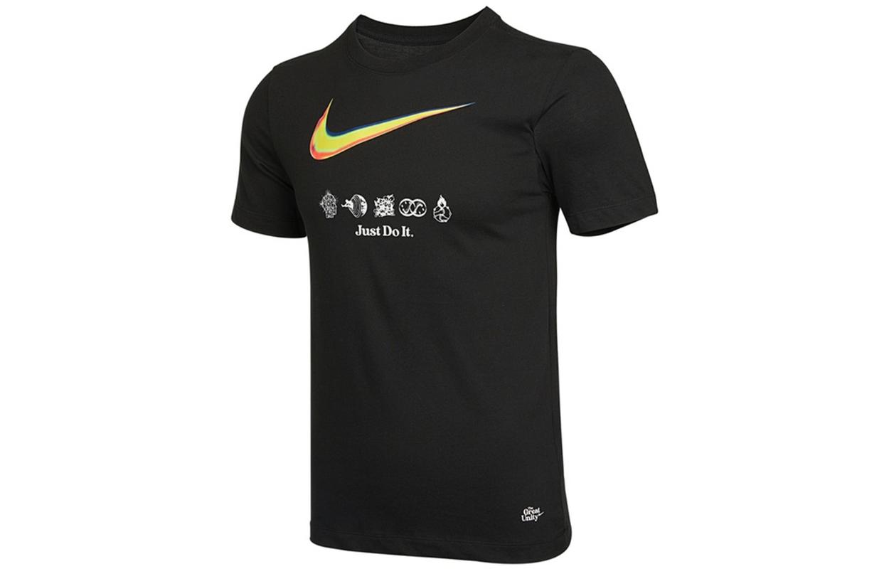 

Nike T Shirts Men s Black Crew Neck Moderate Straight Fit DM7907-010 XS