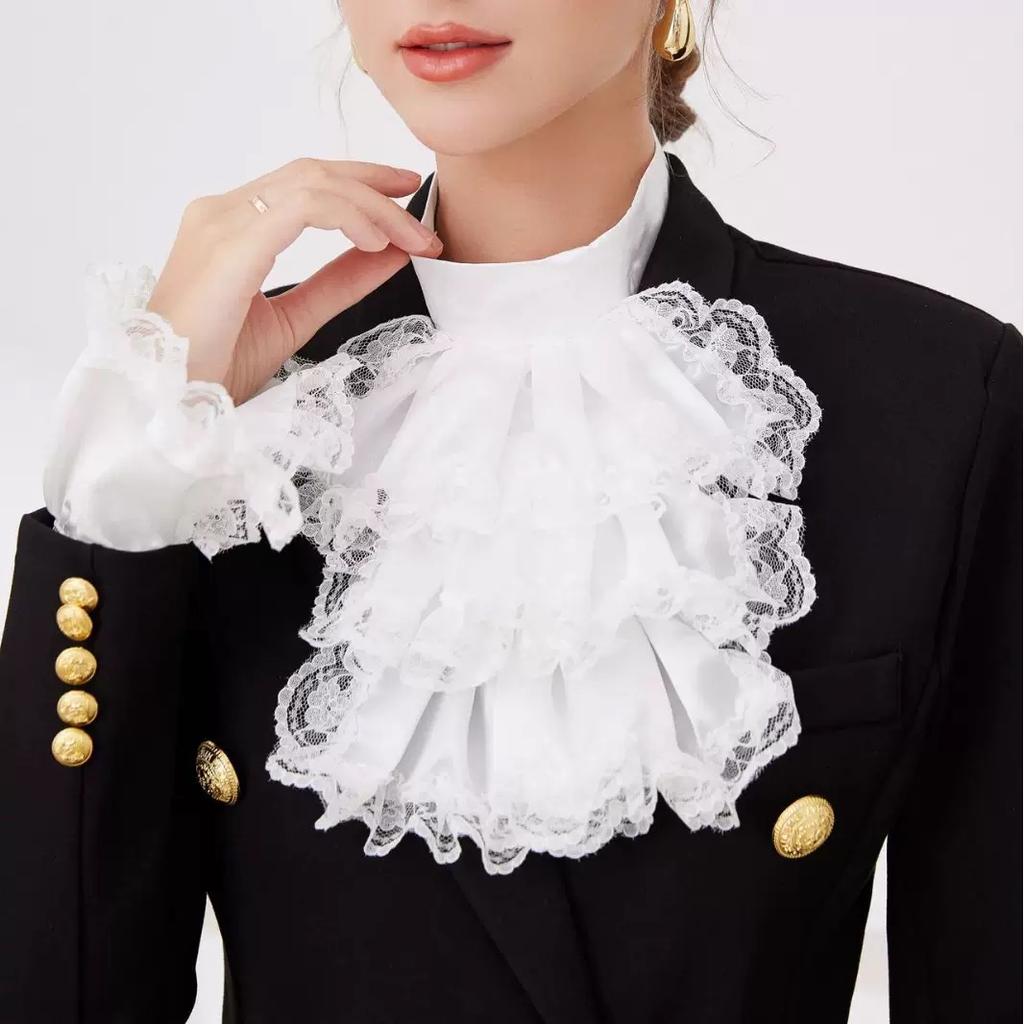 Vintage Victorian Costume Fake Collar Cosplay Accessory Detachable Shirt Collar False Blouse Top Women Clothes Accessories