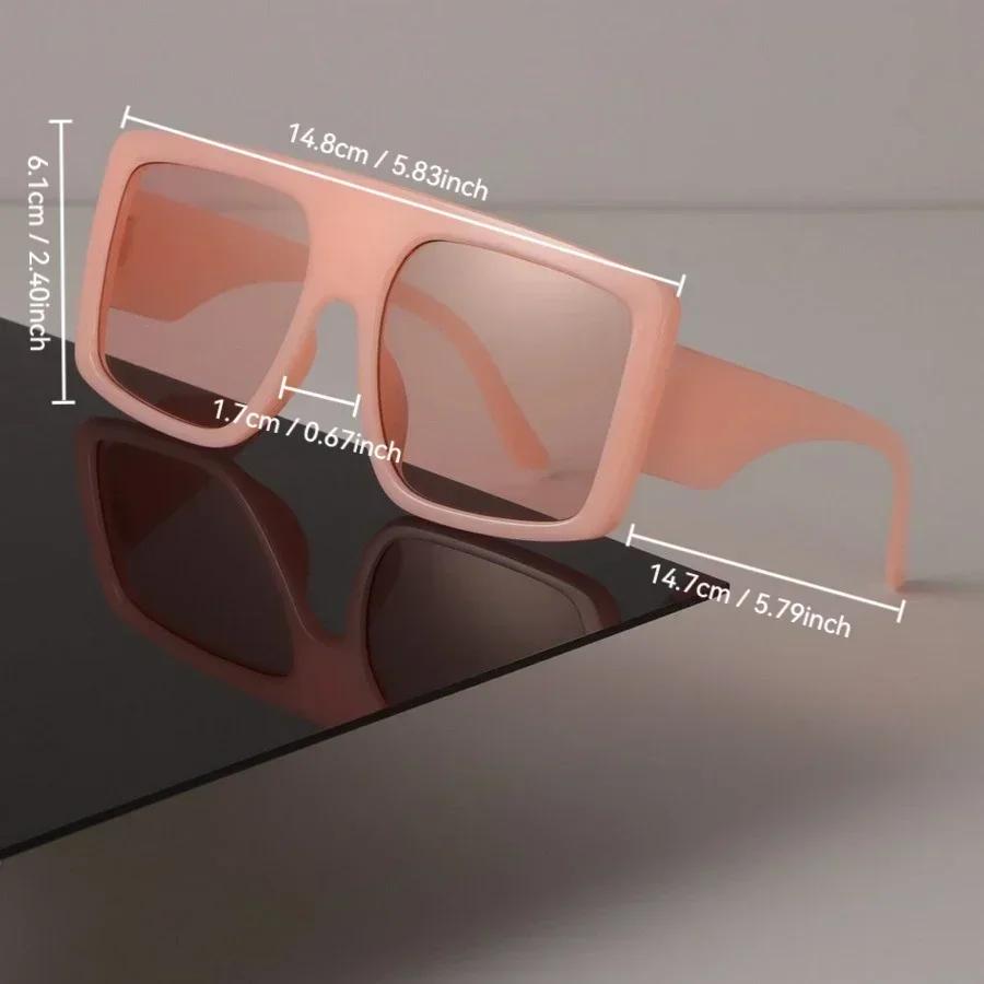 Mode Sonnenbrille Damen Herren Quadratisch Kunststoff Vintage Stilvoll Übergroß Damen Sonnenbrille Retro Urlaub