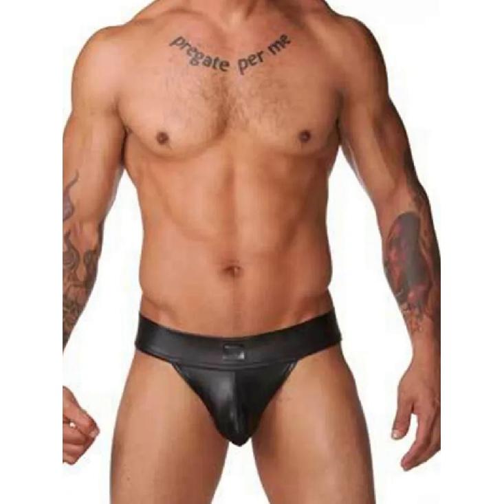 Sexy Lingerie Faux Leather Gay Men's Jockstrap Underwear Erotic Panties Sex Male's Thongs Underwear Low-Rise G-Strings