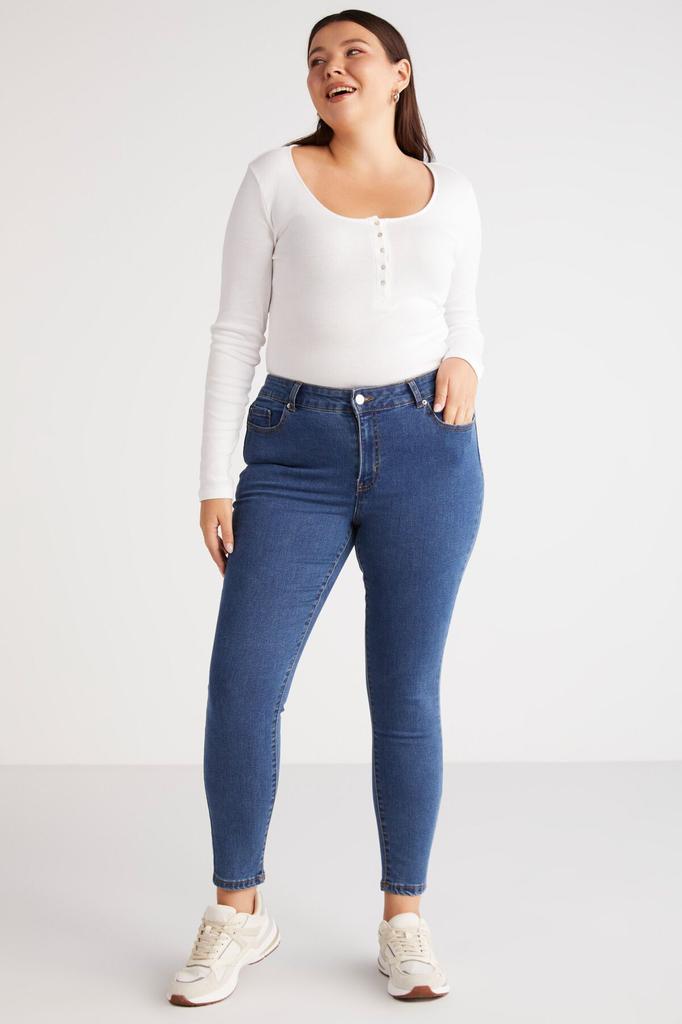 Damen Bluse in Übergröße Zazanabb Rippstrick Optik Körperbetont Tiefer Rundhalsausschnitt Geknöpft Schwarz Plus Size Bluse