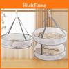 Collapsible Double Layer Clothing Drying Basket With Breathable Fabric For Home Use