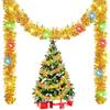 5M Christmas Tinsel Garland Decorations Indoor/Outdoor New Year's Color Strip with Light Durable Festive Decor
