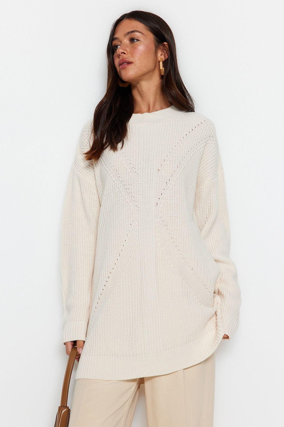 

Women s Fashionable Stylish Hijab Sweater Stone Crew Neck Knitwear Sweater