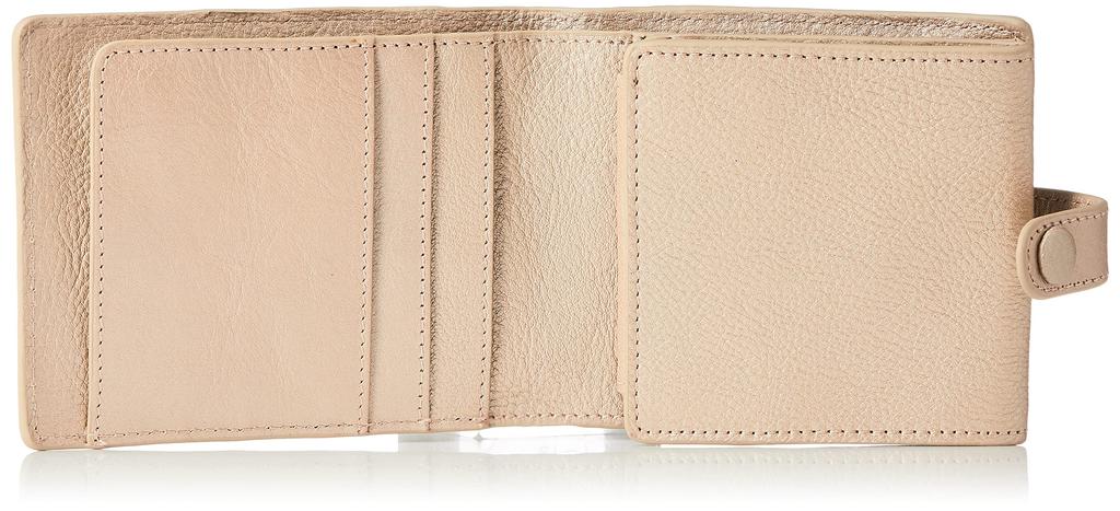 Peaks Peak Women's Bifold Wallet, Cowhide Leather, Two-Tone Color, Champagne, YC-3907