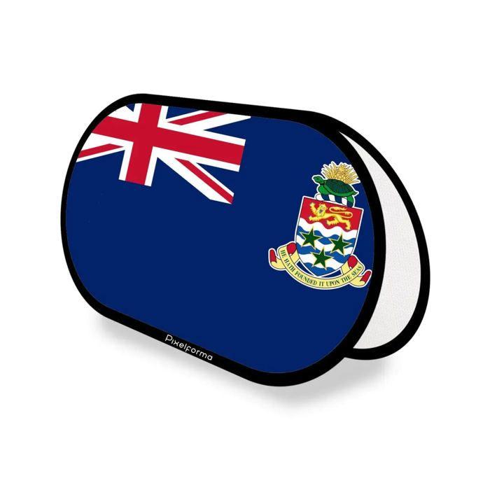 Drapeau Ovale - Support Publicitaire - Îles Caïmans - 70 X 120 Cm - Polyester - Pliable Rétractable