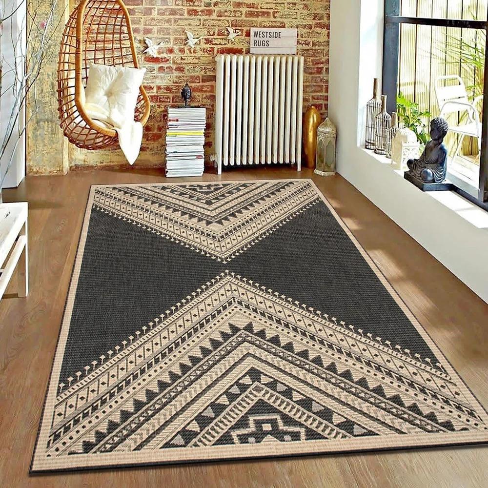 Scandinavian Geometric Area Rug – Non-Slip Large Living Room Carpet for Sofa & Bedside, Easy-Care Floor Mat