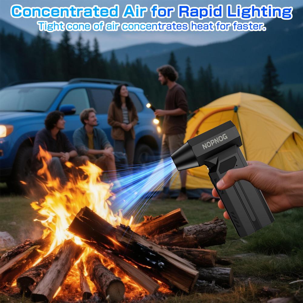 Wireless 140000RPM LED Light with Multiple Outlet Nozzles 4-speed Adjustable Car Snow Removal, Portable Strong Blowing Electric Turbojet Fan