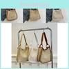 Stylish Large Capacity Women's Handheld Woven Tote Bag For Summer Commute In White Brown Khaki