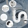 2Pcs Flap Type Flexible Bathroom Basin Water Drain Hose Pipe Draining Accessories