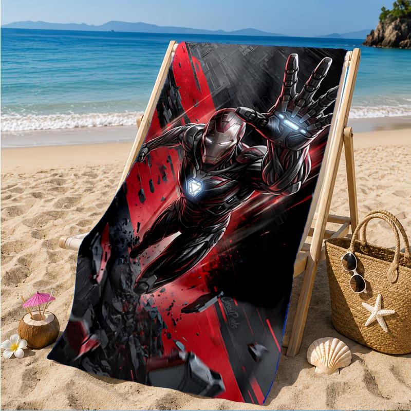 Iron In Action Beach Towel, Super Soft Microfiber, Perfect Gift for Her/Him, Birthday, for Pool, Beach, Travel, Decor Beach Party