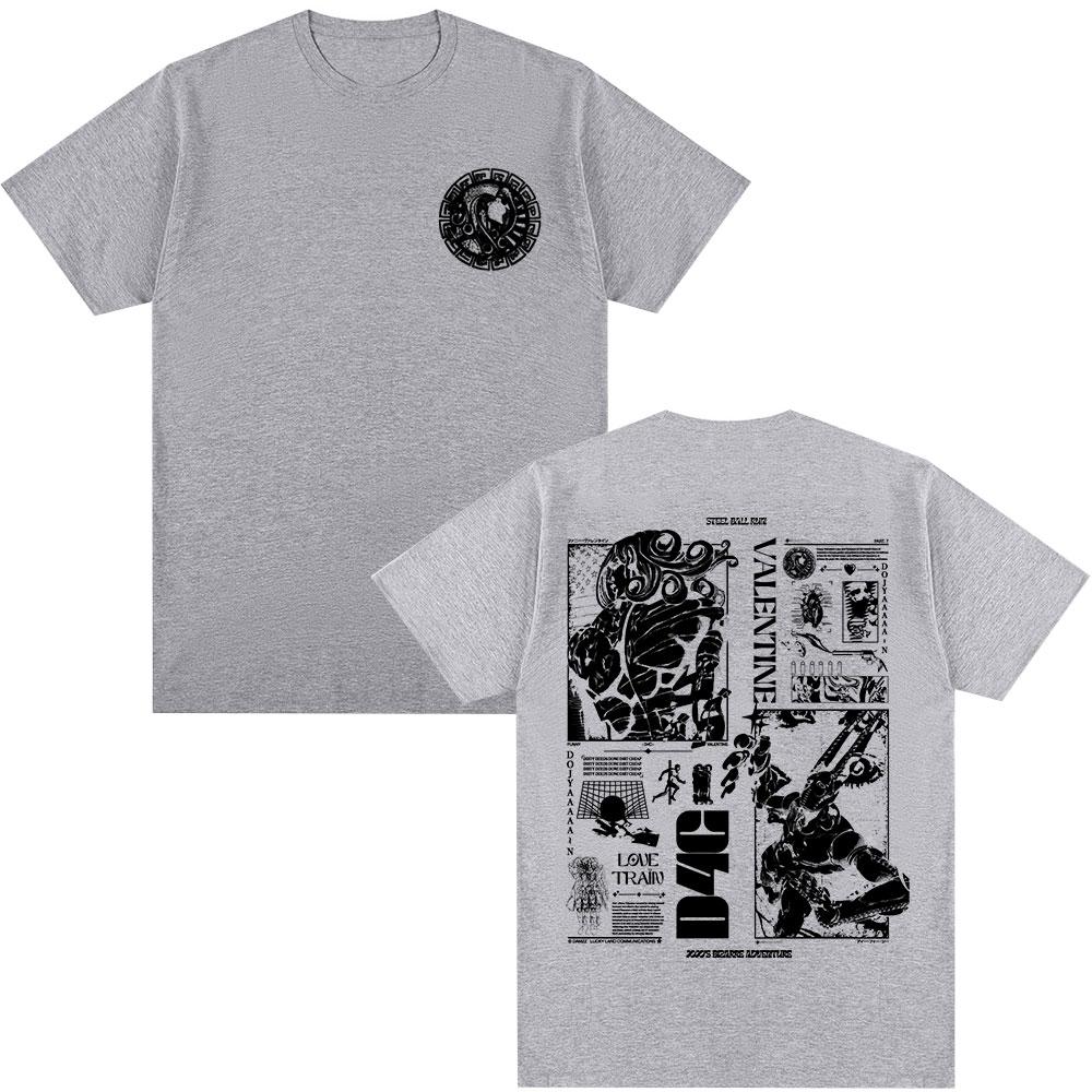 

Jojo Bizarre Adventure Steel Ball Run Unisexs Anime Tshirt 2026 Summer Unisexs Womens Fashion Pure Cotton Y2K Oversized Tshirt S