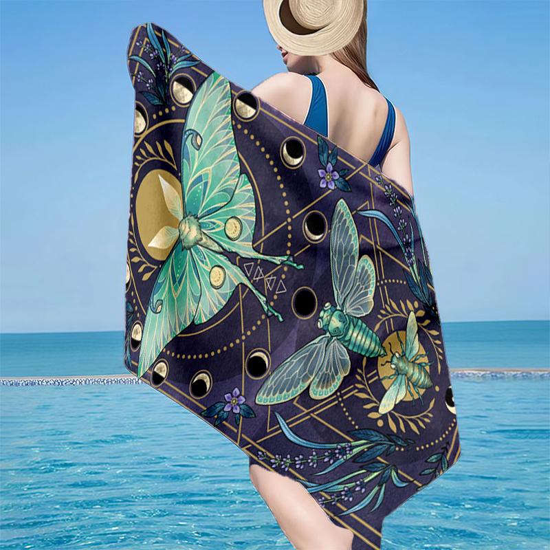 Gothic Moth And Skulls Beach Towel, Super Soft Microfiber, Gift for Her/Him, Birthday, for Pool, Beach, Travel, Home Decor Fan gifts