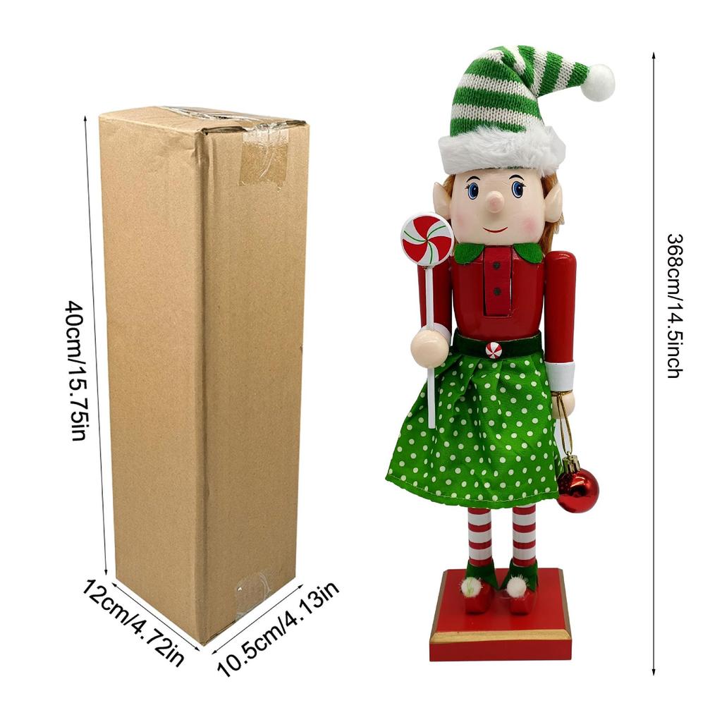Christmas Nutcracker Soldier & Elf Ornaments - Wooden Figurine Decor