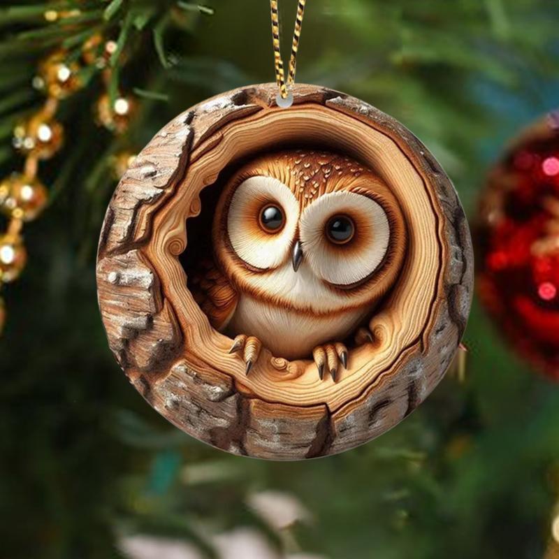 Christmas Ornaments Animal Christmas Ornaments 2D Acrylic  Animal Ornaments Acrylic Christmas Decor Cute Hanging Pendants