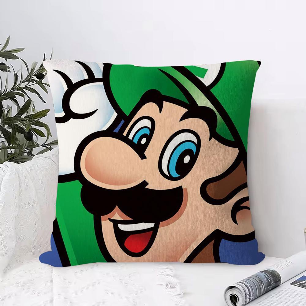 Super Cute Style MMario Game Soft Plush Pillowcase DoubleSided Printed Cushion Cover Hidden Zipper Home Decor