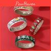 Trendy Punk Leather Wristband For Women Christmas Snowman Tree Celebration Gift