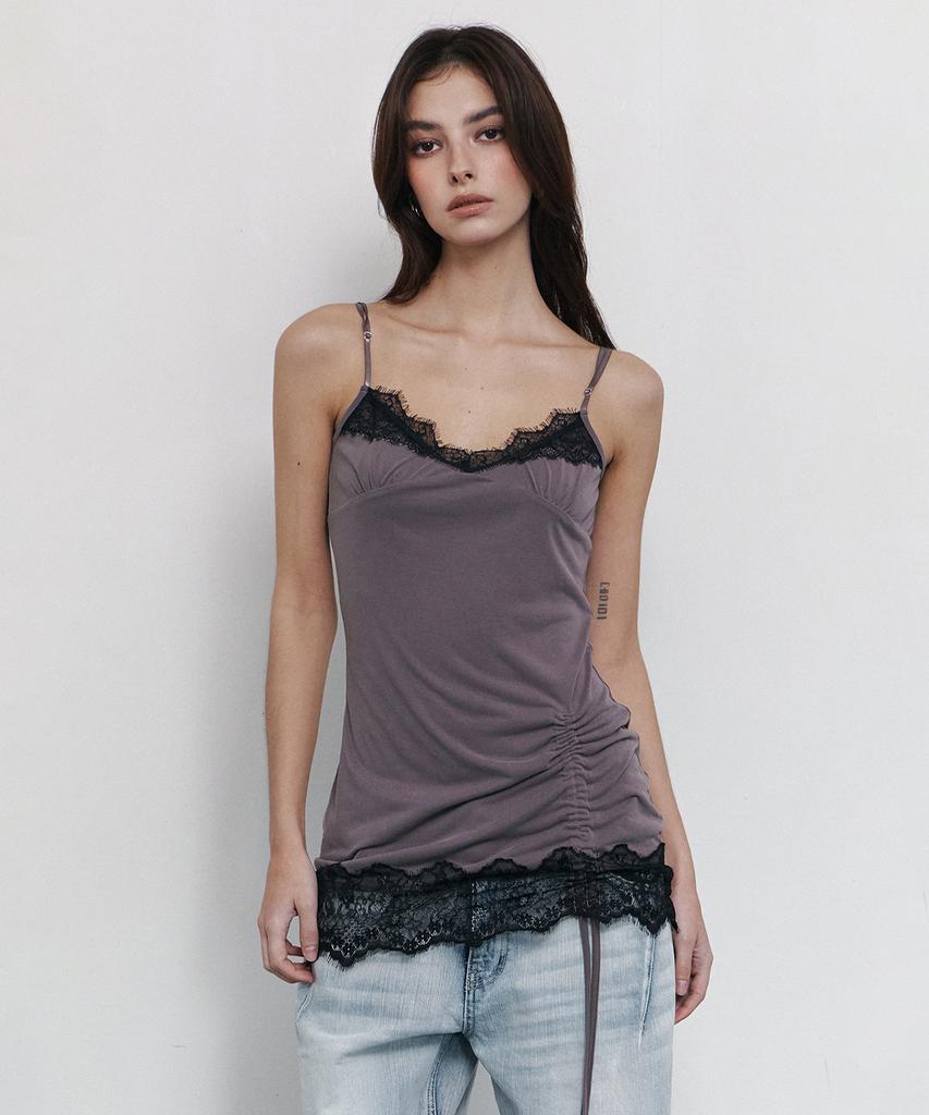 Peullijeunopallou Pia Lace Slip Mini Dress (Vintage Gray)